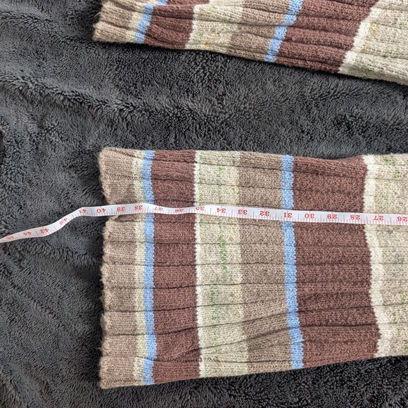 Free People Striped Knit Wide-Leg Pants in Brown, Blue, Cream - Picture 4 of 6